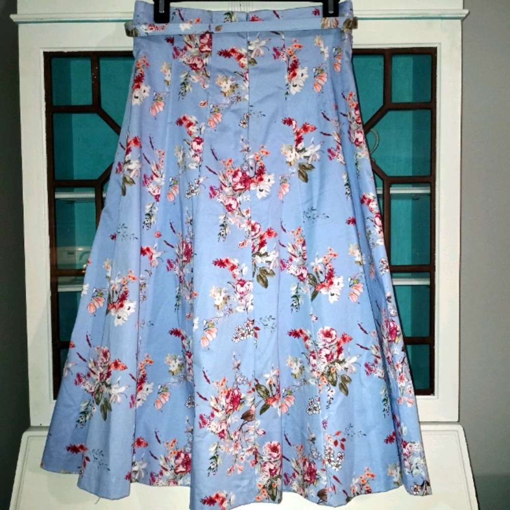 Blue ANTONIO MELANI floral A line skirt